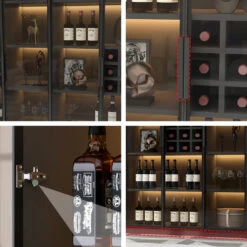 Hampshire I Wine Cabinet, Wine Storage With Glass Doors & Lights(Hampshire Wine Storage) -Weilai Concept 9 66cee9e2 24c5 449e 8aae daea04b6b68d
