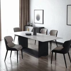 Alme Dining Table, Black Base(Alme Dining Table)