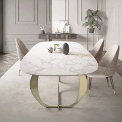 Arpen Dining Table, Marble, Dining Table Set(Arpen Dining Table Marble And Gold)