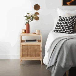 Cane Mini Side Table, Natural Rattan & Ash Esche Wood(Cane Mini Side Table) -Weilai Concept Cane Mini Side Table