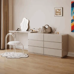 Dominic Dressing Table With Sideboard And LED Mirror(Dominic Dressing Table With Sideboard And Led Mirror)