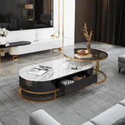 Hagy Nesting Coffee Table Set, Sintered Stone(Hagy Nesting Coffee Table Set Marble)