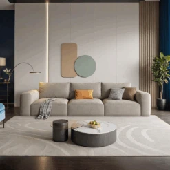 Lionel Three Seater Sofa, Linen(Lionel Three Seater Sofa Linen)