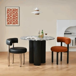 Nelli Modern Round Dining Table, Marble(Nelli Modern Round Dining Table Marble)