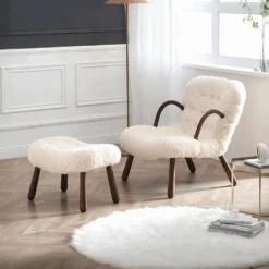 Philip Arc Armchair And Ottoman, Boucle(Philip Arc Armchair Ottoman)