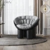 Roly Poly Fiberglass Armchair With Cushion, Black(Roly Poly Fiberglass Armchair With Cushion Black)