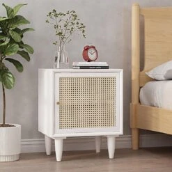 Tableau Rattan Bedside Table, Solid Wood(V2 Bedside Table) -Weilai Concept SKU 4 45 35 55