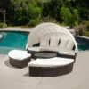Shelly Patio Outdoor Sectional Sofa Set With Rattan Daybed Sunbed(Shelly Patio Outdoor Sectional Sofa Set Rattan Daybed Sunbed With Retractable Canopy Separate Seating)