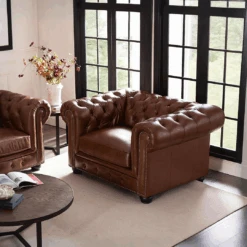 The Chesterfield Armchair(The Chesterfield Armchair Real Leather)