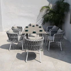 Vallee Rattan Dining Chair, Outdoor, Black Metal, For Clearance X 4(Vallee Rattan Dining Chair Outdoor For Display X 4)