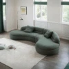 Yannik Four Seater Curved Sofa, Green(Yannik Curved Three Seater Sofa)