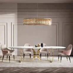 Arpen Dining Table, Marble, Dining Table Set(Arpen Dining Table Marble And Gold) -Weilai Concept arpen dining table marble and gold dining table set weilai concept weilai concept 4
