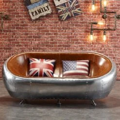 Aviator Airplane Tub Two Seater Sofa, Aluminum Loveseat(Aviator Airplane Tub Sofa Aluminum Loveseat) -Weilai Concept aviator airplane tub sofa aluminum loveseat weilai concept weilai concept