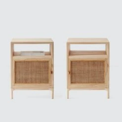 Cane Mini Side Table, Natural Rattan & Ash Esche Wood(Cane Mini Side Table) -Weilai Concept cane mini side table natural rattan oak weilai concept weilai concept 3