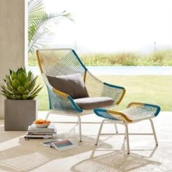 Carmean Rattan Chair And Footstool, Outdoor(Carmean Rattan Chair And Footstool Outdoor Furniture) -Weilai Concept carmean rattan chair and footstool outdoor furniture weilai concept weilai concept 3