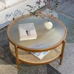 Cement Coffee Table Set, Oak(Cement Coffee Table Set Oak) -Weilai Concept cement coffee table set oak weilai concept weilai concept 5