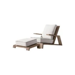 Chandler Oak Lounge Chair And Ottoman, Outdoor Armchair(Chandler Oak Lounge Chair And Ottoman) -Weilai Concept chandler oak lounge chair and ottoman outdoor chair weilai concept weilai concept 2