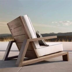Chandler Oak Lounge Chair And Ottoman, Outdoor Armchair(Chandler Oak Lounge Chair And Ottoman) -Weilai Concept chandler oak lounge chair and ottoman outdoor chair weilai concept weilai concept 3