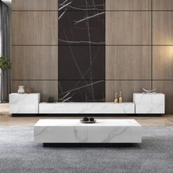 Dionne Coffee Table, Sintered Stone, White Marble Effect(Dionne Coffee Table Sintered Stone White Black) -Weilai Concept dionne extendable tv stand 2 sintered stone weilai concept weilai concept 9 b7658eff 735f 4207 a149 d216b13a63bd