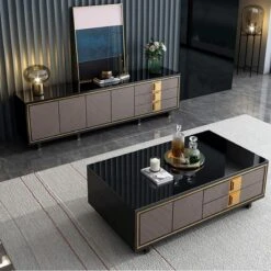 IS82 Large Sideboard, Grey & Gold(Is82 Large Sideboard Grey Gold) -Weilai Concept is82 large sideboard grey gold weilai concept weilai concept 3