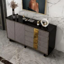 IS82 Large Sideboard, Grey & Gold(Is82 Large Sideboard Grey Gold) -Weilai Concept is82 large sideboard grey gold weilai concept weilai concept 4