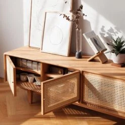 Pavia TV Stand, Rattan & Oak(Pavia Tv Stand Rattan Oak) -Weilai Concept pavia tv stand rattan oak weilai concept weilai concept 3