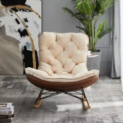 Phoebe Rocking Chair, Suede(Phoebe Rocking Chair) -Weilai Concept phoebe rocking chair weilai concept weilai concept 3