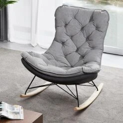 Phoebe Rocking Chair, Suede(Phoebe Rocking Chair) -Weilai Concept phoebe rocking chair weilai concept weilai concept 4