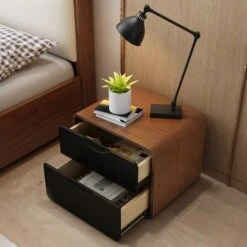Signer Side Table, Bedside Table, Black / White, Walnut(Signer Side Table Bedside Table Oak) -Weilai Concept signer side table bedside table oak weilai concept weilai concept 4