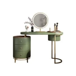 Tandy Dressing Table With LED Mirror, Green & White,Makeup Vanity(Tandy Dressing Table Green White Black And Gold Makeup Vanity) -Weilai Concept tandy dressing table green white black and gold weilai concept weilai concept 2