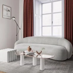 Julep Modern Curved Three Seater, Four Seater Sofa, Velvet(Julep Modern Curved Sofa Velvet) -Weilai Concept trudy three seater sofa velvet weilai concept weilai concept