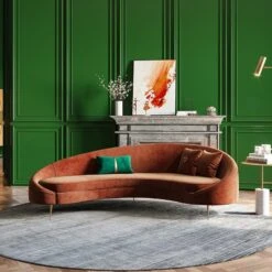 Verano Three Seater Sofa, Red Velvet(Verano Three Seater Sofa Red Velvet)